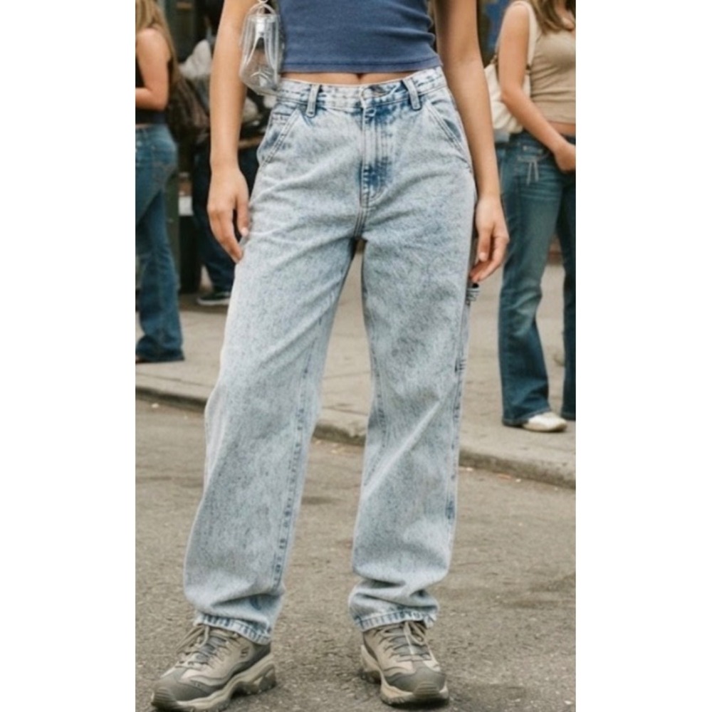 Vintage 90s Y2K Riveted By Lee Women's Carpenter Jeans Blue Denim Utility 27